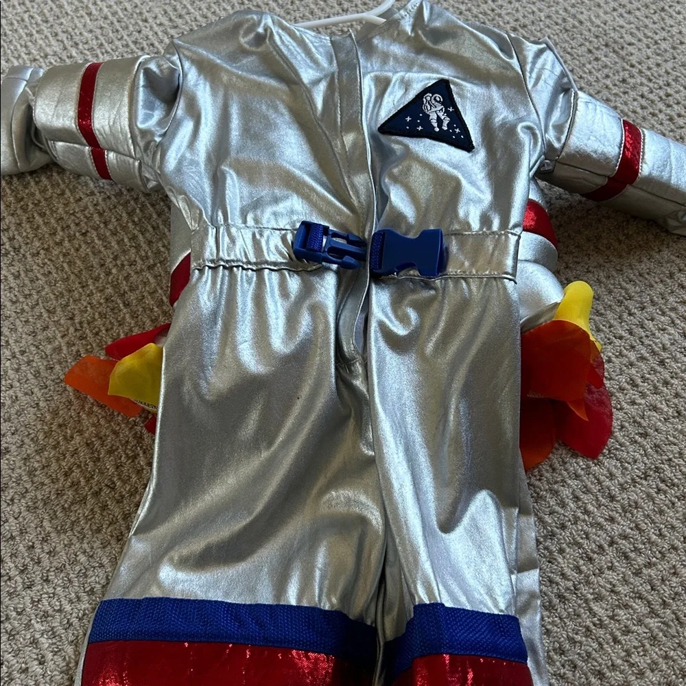 Pottery Barn Kids Silver Astronaut Costume with Red and Blue Accents